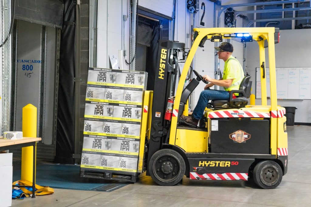 Forklift truck in Logistics Company